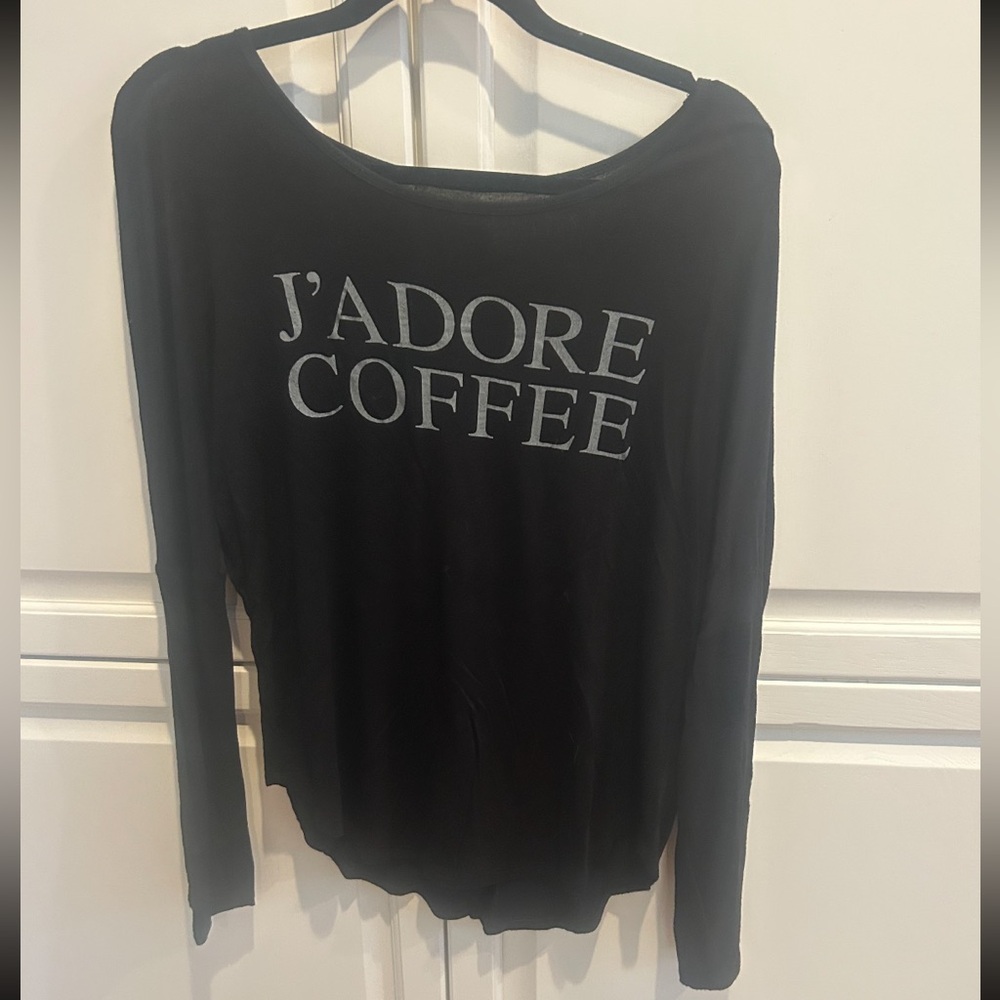 Zoe + Liv Black J'adore Coffee Sweatshirt